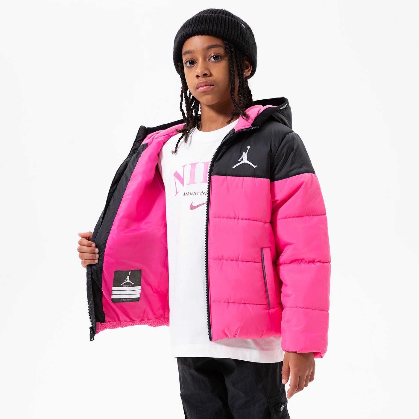 Детска преходно яке JORDAN ЯКЕ ЗИМНО BASIC POLY PUFFER GIRL 45b657-aa7 цвят розов