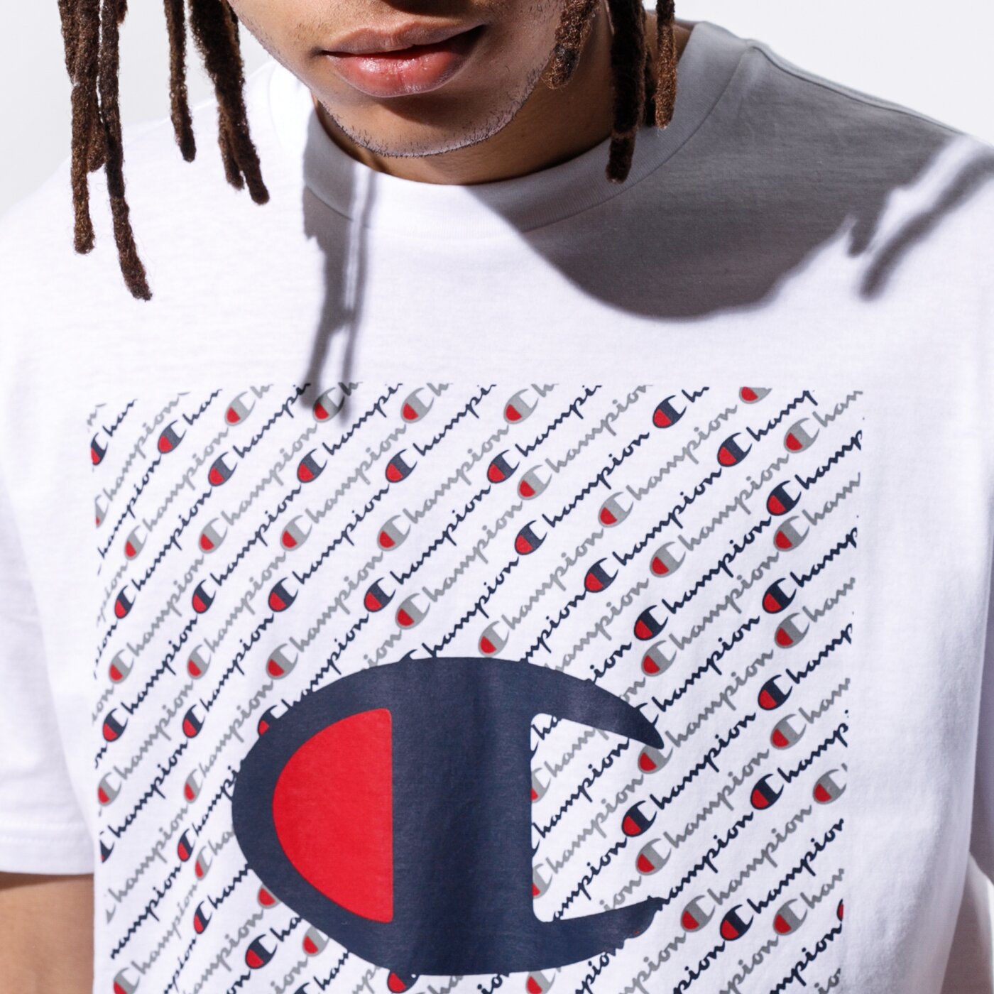 Мъжка тениска CHAMPION ТЕНИСКА ALL OVER SQUARE TEE 215281ww001 цвят бял