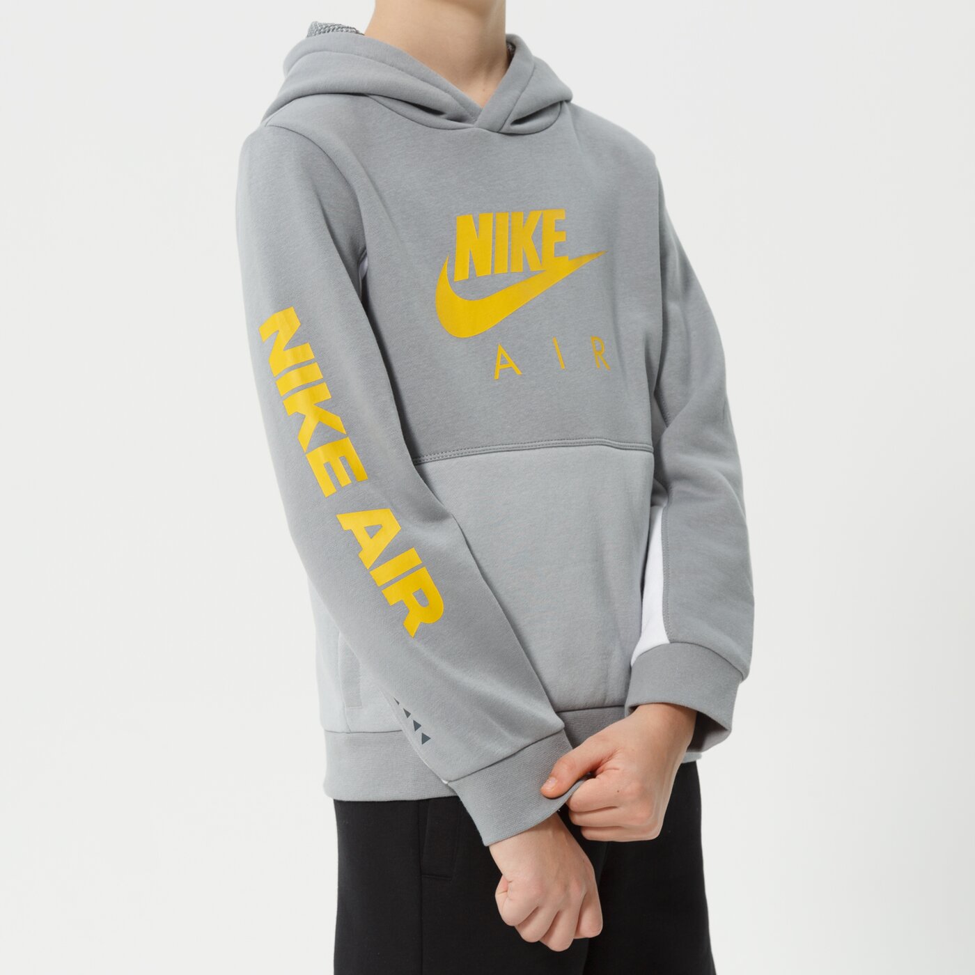 Детски суичър NIKE СУИТЧЪР С КАЧУЛКА B NSW NIKE AIR PO HOODIE BOY dm8109-073 цвят сив