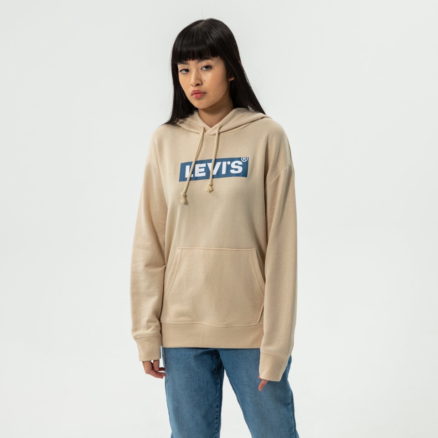 Дамски суичър LEVI'S СУИТЧЪР С КАЧУЛКА GRAPHIC STANDARD HOODIE 18487-0115 цвят бежов