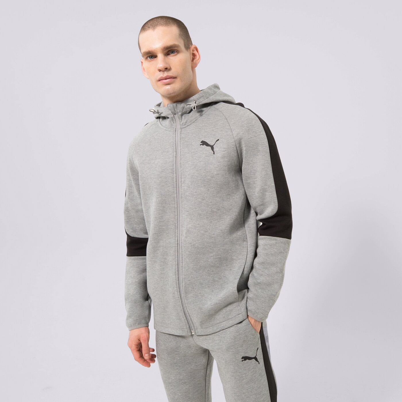 Мъжки суичър PUMA СУИТЧЪР С ЦИП С КАЧУЛКА 585812  585812 03 цвят сив