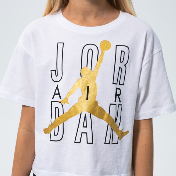 Детска тениска JORDAN ТЕНИСКА JDG JORDAN AIR SHINE GIRL 45b058001 цвят бял