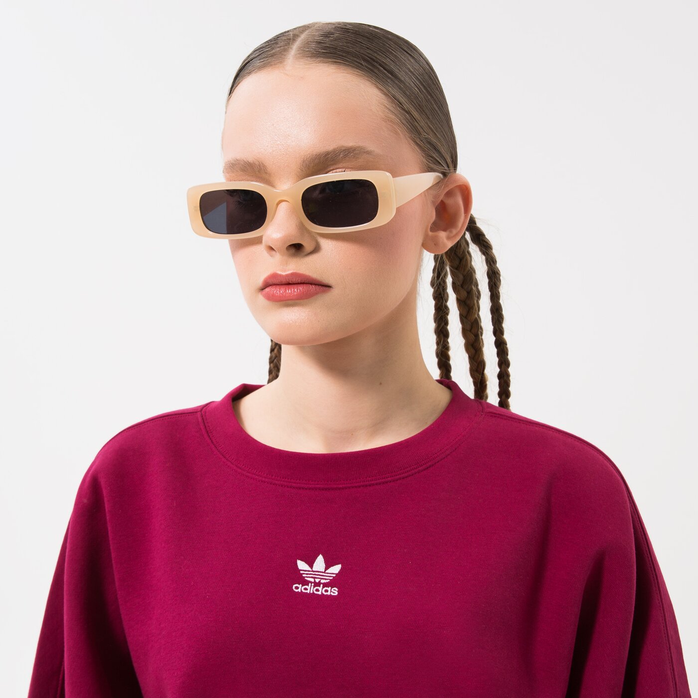 Дамски суичър ADIDAS СУИТЧЪР SWEATSHIRT hj7869 цвят бордо