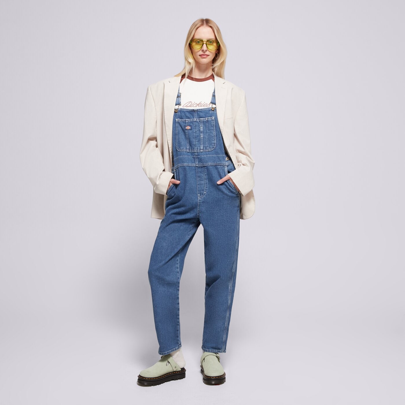 Дамски панталони DICKIES ПАНТАЛОНИ DICKIES CLASSIC DENIM BIB W dk0a4xycclb1 цвят син