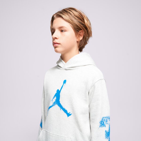 Детски суичър JORDAN СУИТЧЪР С КАЧУЛКА JDB MJ MVP HBR JM FLC PO BOY 95f097-x58 цвят сив