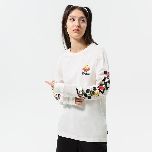Дамска тениска VANS ТЕНИСКА POPPY CHECK LS BFF vn0a7yv9fs81 цвят бял