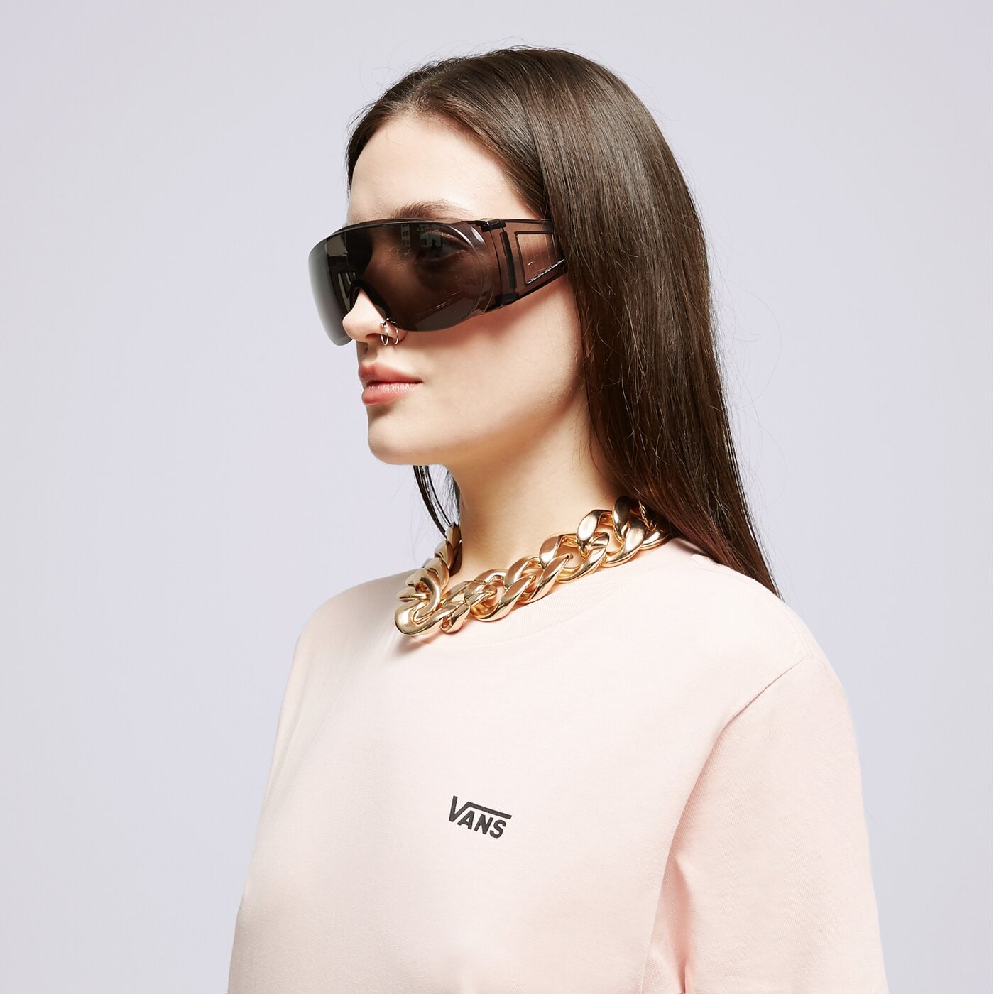 Дамска тениска VANS ТЕНИСКА LEFT CHEST LOGO TEE EM vn0a7rsrbql цвят розов