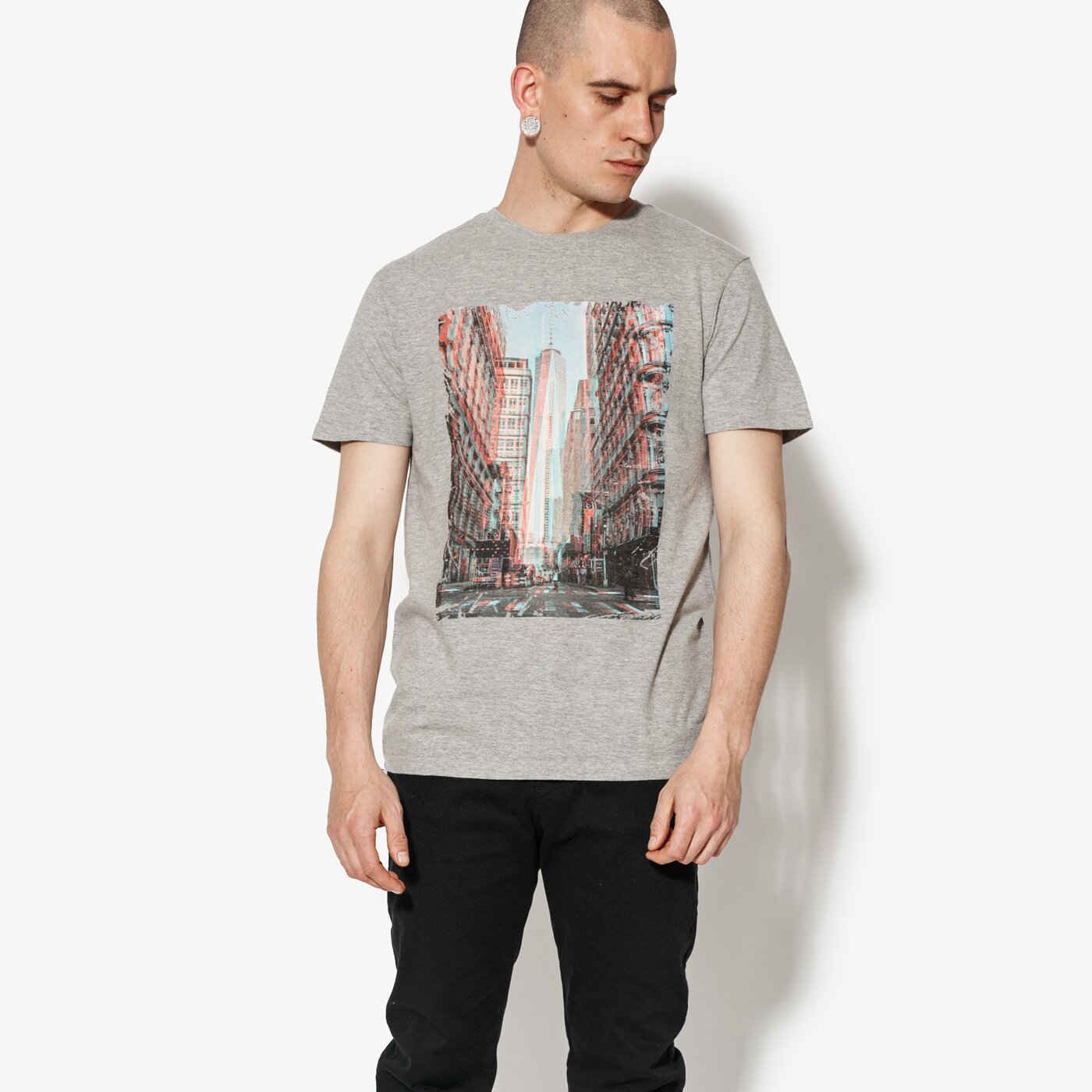 Мъжка тениска CONFRONT ТЕНИСКА SS CITY cf18tsm76001 цвят сив