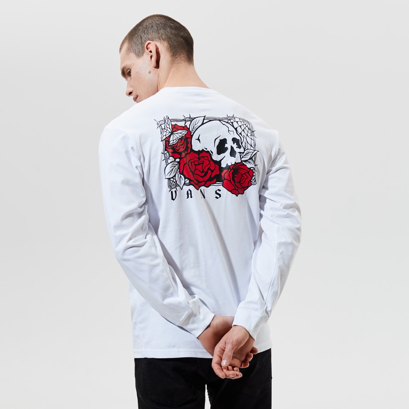 Мъжка тениска VANS ТЕНИСКА MN ROSE BED LS WHITE vn0a54dmwht1 цвят бял