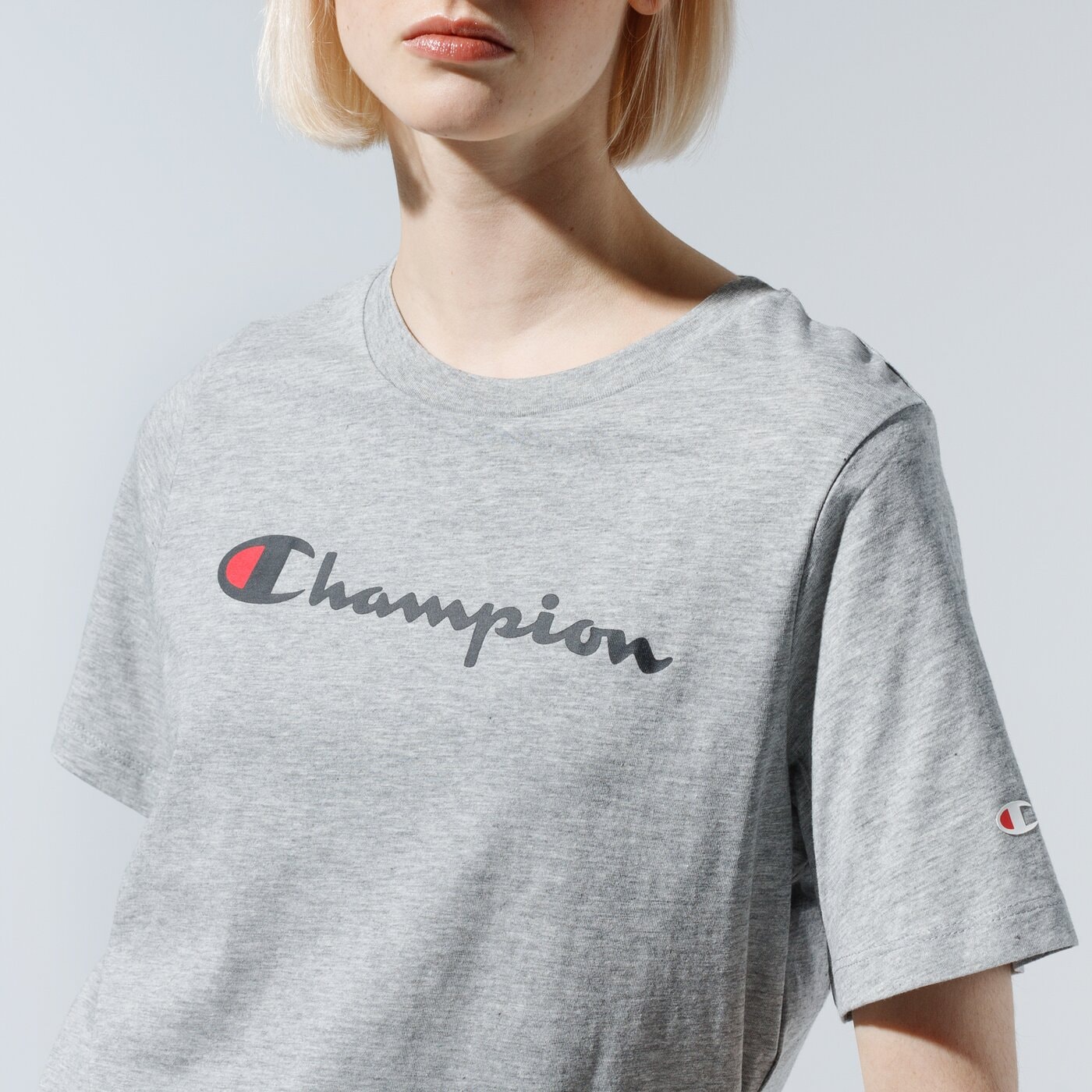 Дамска тениска CHAMPION ТЕНИСКА LADY LOGO TEE 113864em006 цвят сив