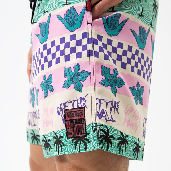 Мъжки къси панталони VANS ШОРТИ CALIFORNIA STRIPE VOLLEY SHORTS vn0007rupnk1 цвят розов