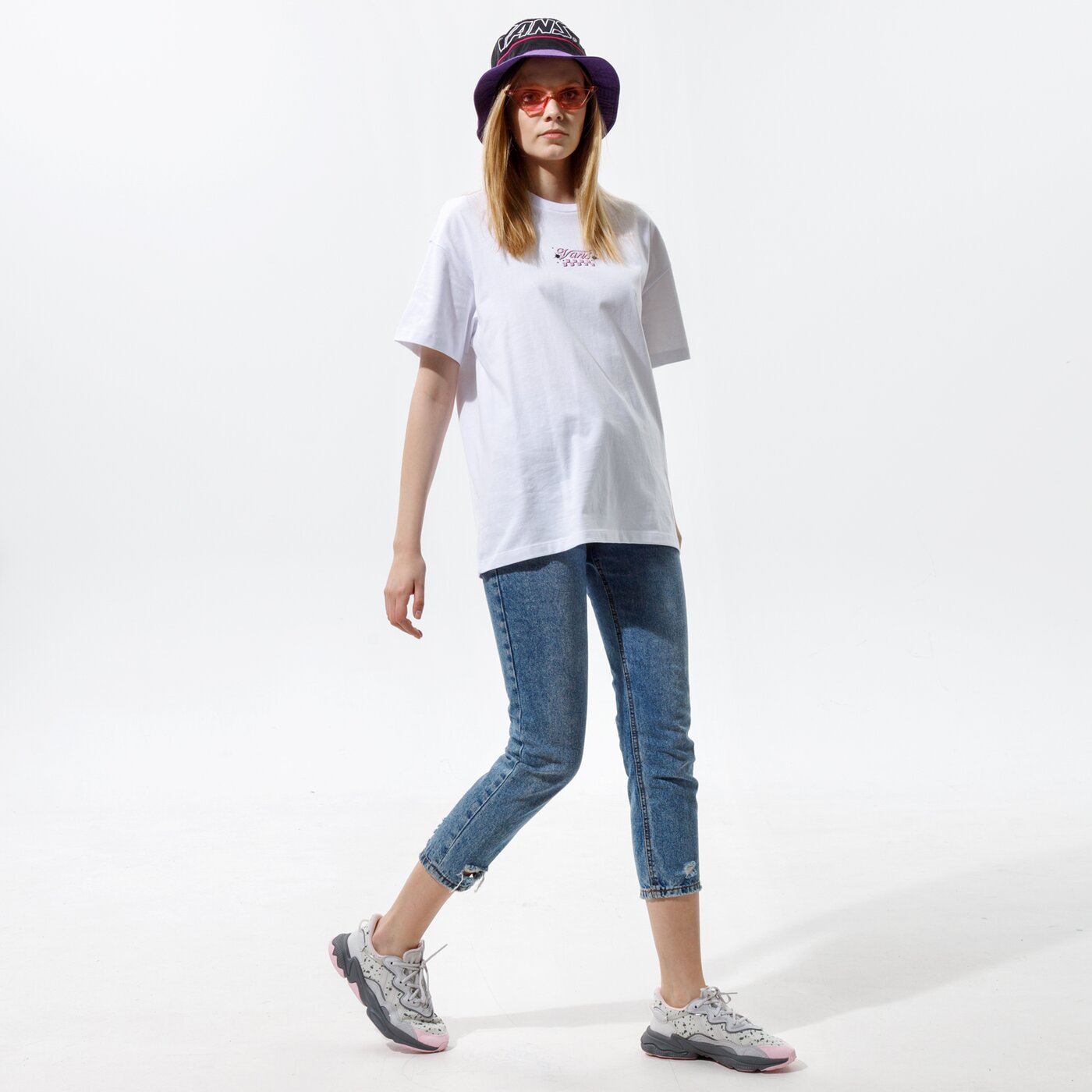 Дамска тениска VANS ТЕНИСКА CHECK TOGETHER O/S vn0a54viwht1 цвят бял