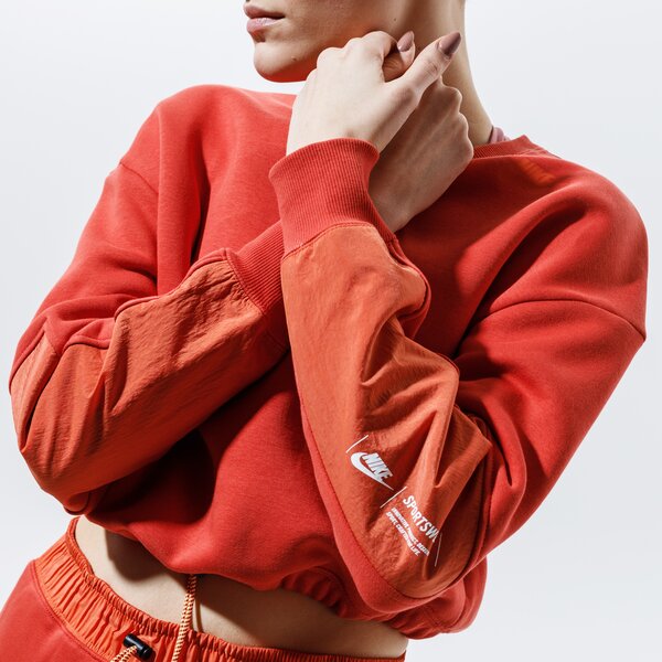 Дамски суичър NIKE СУИТЧЪР W NSW CREW FLC UU dd3603-852 цвят оранжев