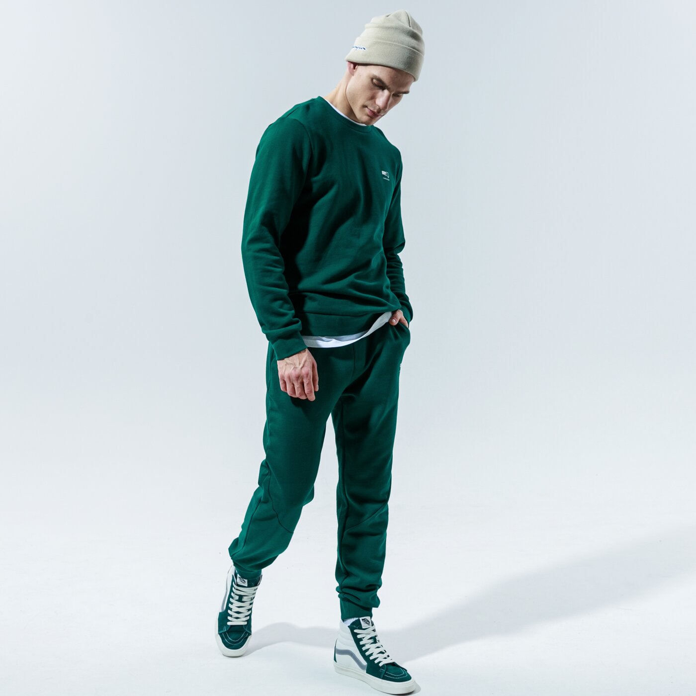 Мъжки суичър CONFRONT СУИТЧЪР ESSENTAL CREW cf320blm39002 цвят зелен