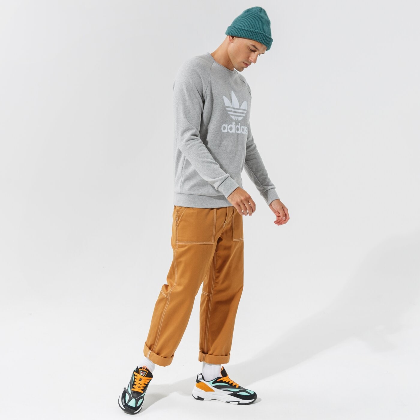 Мъжки суичър ADIDAS СУИТЧЪР TREFOIL CREW h06650 цвят сив