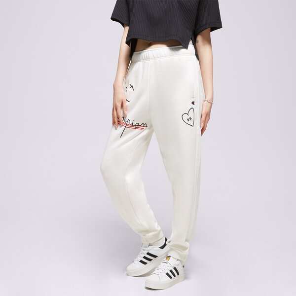 Дамски панталони CHAMPION ПАНТАЛОНИ ELASTIC CUFF PANTS 116287ww036 цвят бял
