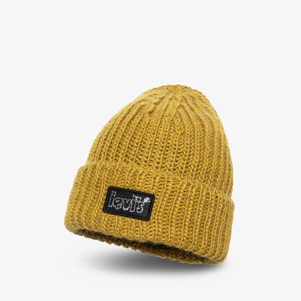 Дамска зимна шапка LEVI'S ШАПКА CHUNKY BEANIE d7257-0006 цвят жълт