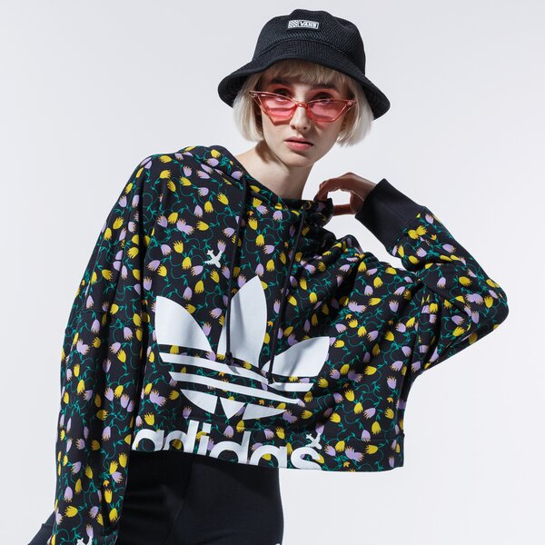 Дамски суичър ADIDAS СУИТЧЪР С КАЧУЛКА AOP CROP HOODIE fl4110 цвят многоцветен