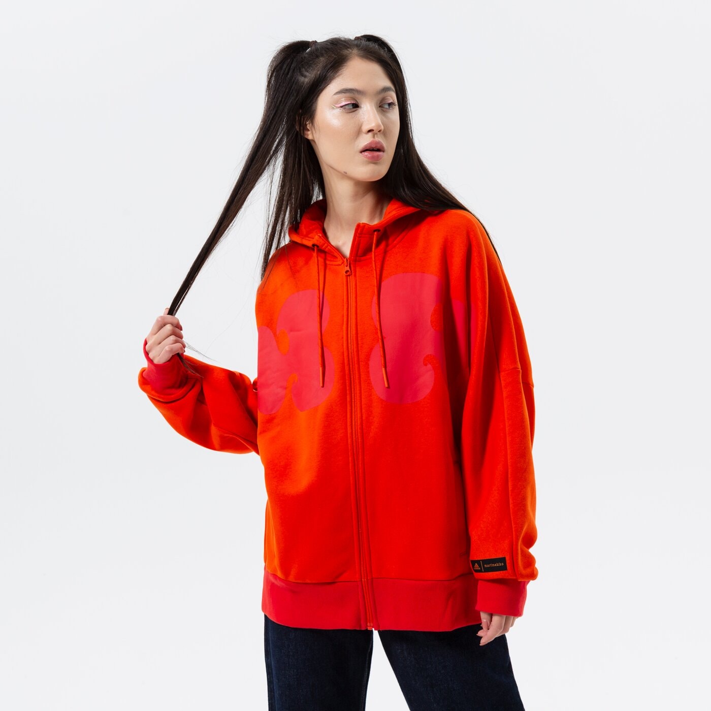 Дамски суичър ADIDAS СУИТЧЪР СЪС ЗАКОПЧАВАНЕ   С КАЧУЛКА MMK CORANG hj7304 цвят коралов