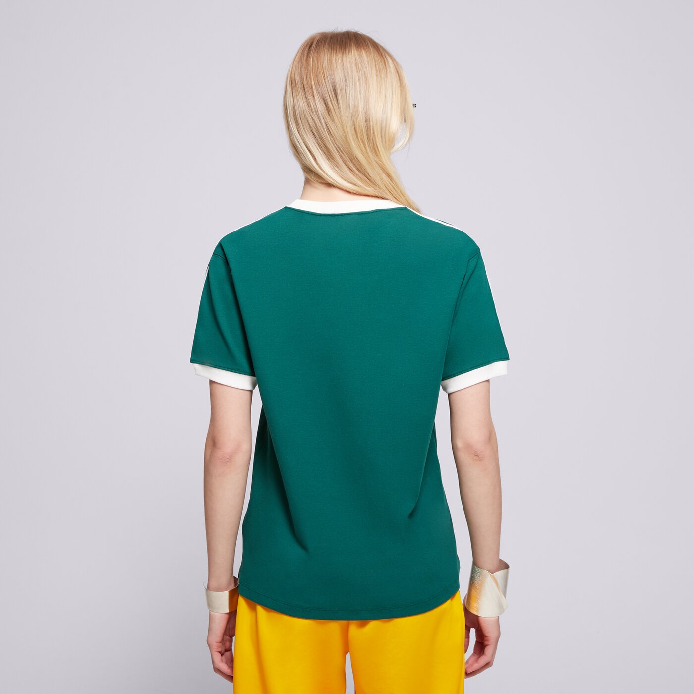 Дамска тениска ADIDAS ТЕНИСКА 3 STRIPE TEE jd4571 цвят зелен