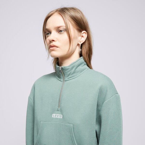 Дамски суичър LEVI'S СУИТЧЪР GRAPHIC SARA 1/4 ZIP GREENS a7298-0002 цвят каки