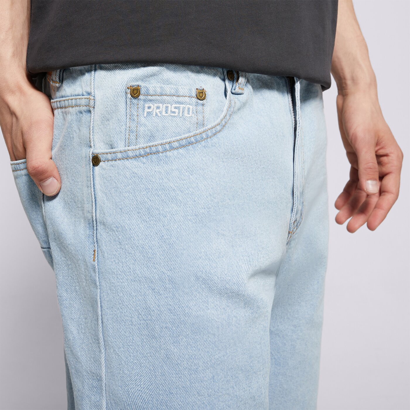 Мъжки къси панталони PROSTO ШОРТИ JEANS SHORTS BAGGY SHIZZO kl251mpan7041 цвят син