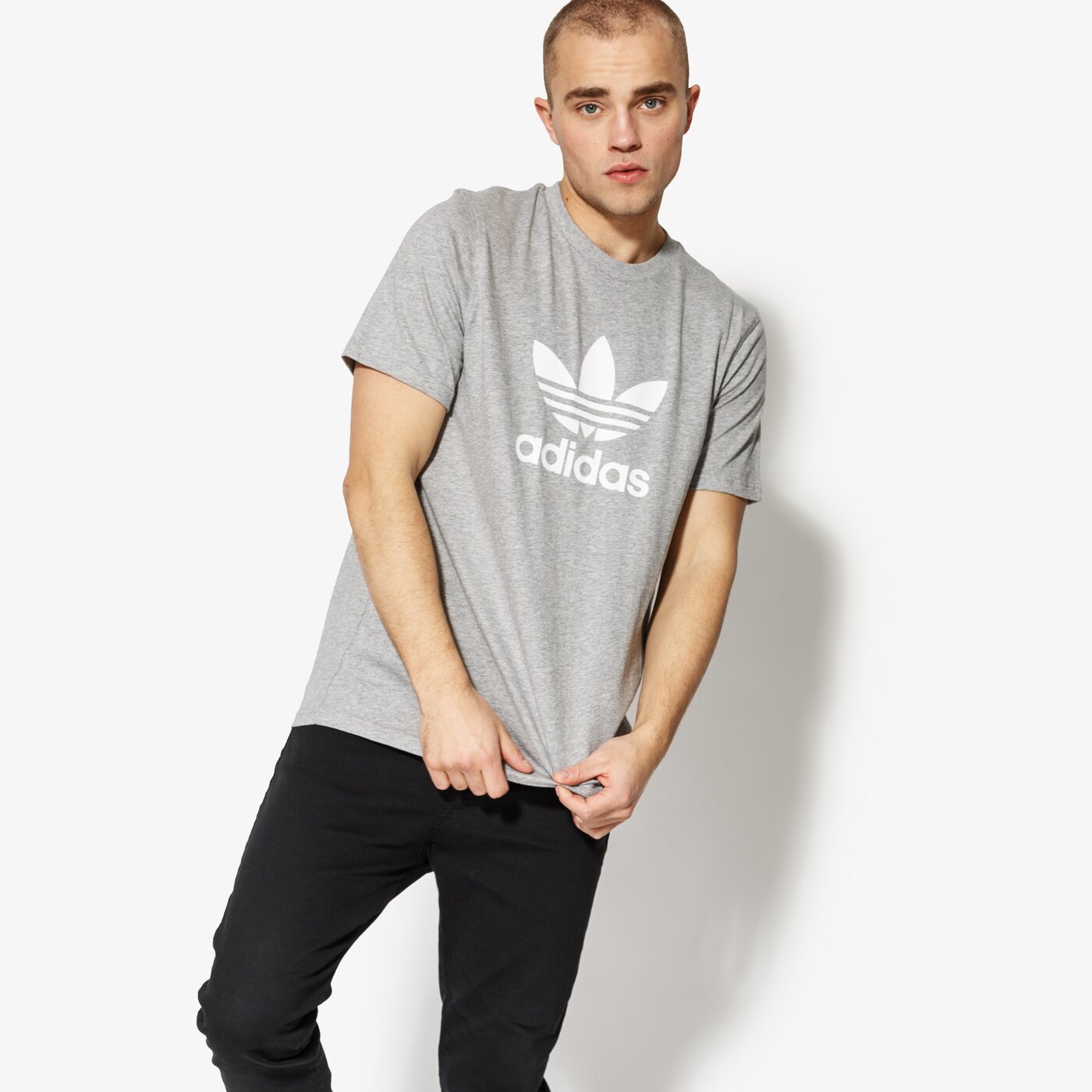 Мъжка тениска ADIDAS ТЕНИСКА SS TREFOIL ТЕНИСКА cy4574 цвят сив