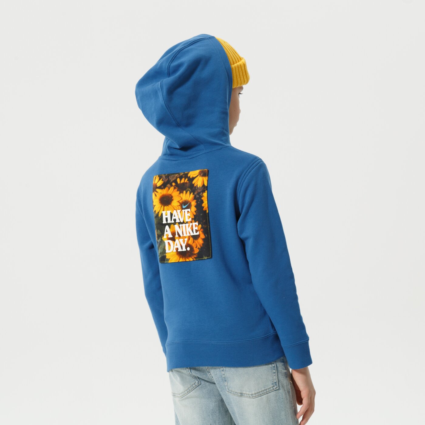 Детски суичър NIKE СУИТЧЪР С КАЧУЛКА B NSW HBR STMNT HOODED PO BOY dm8092-407 цвят син