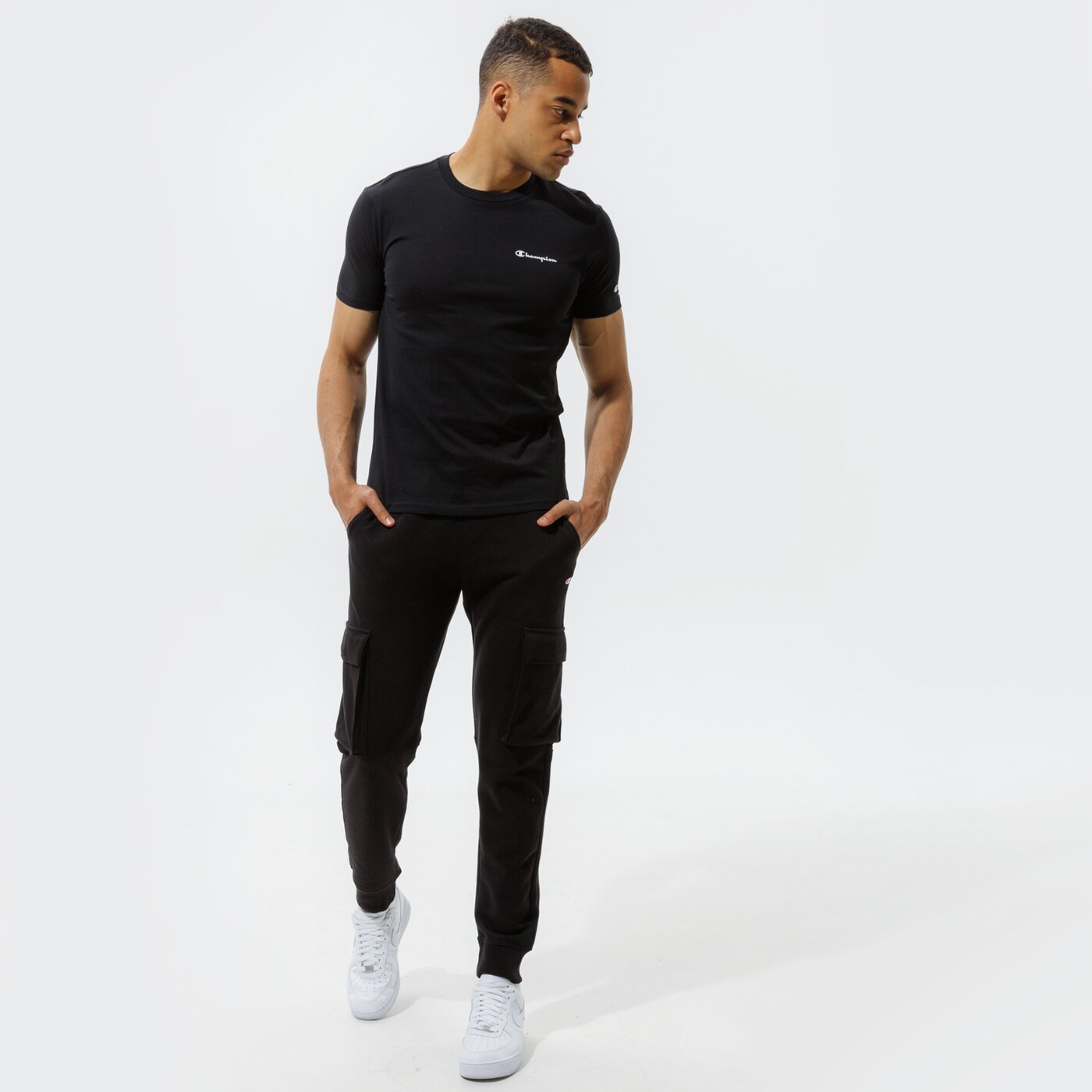 Мъжка тениска CHAMPION ТЕНИСКА CREWNECK ТЕНИСКА 214153kk001 цвят черен