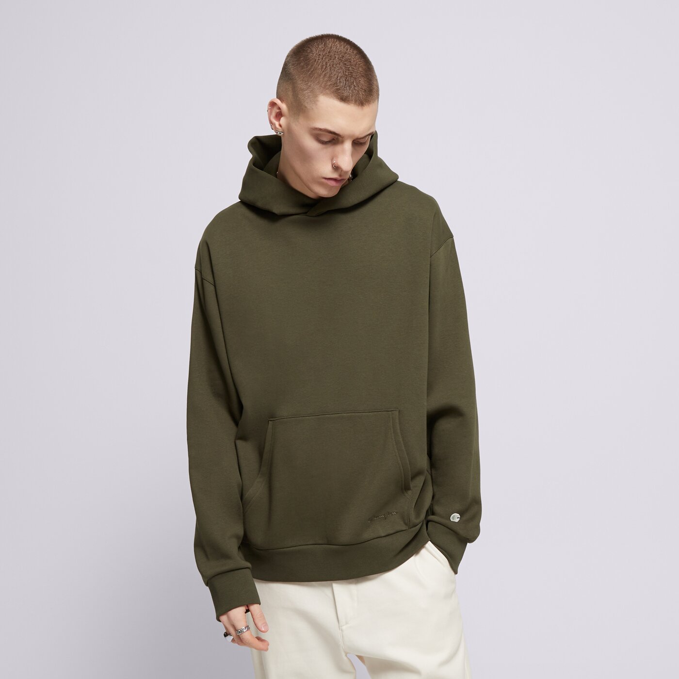 Мъжки суичър CHAMPION СУИТЧЪР С КАЧУЛКА HOODED SWEATSHIRT 220423gs508 цвят каки