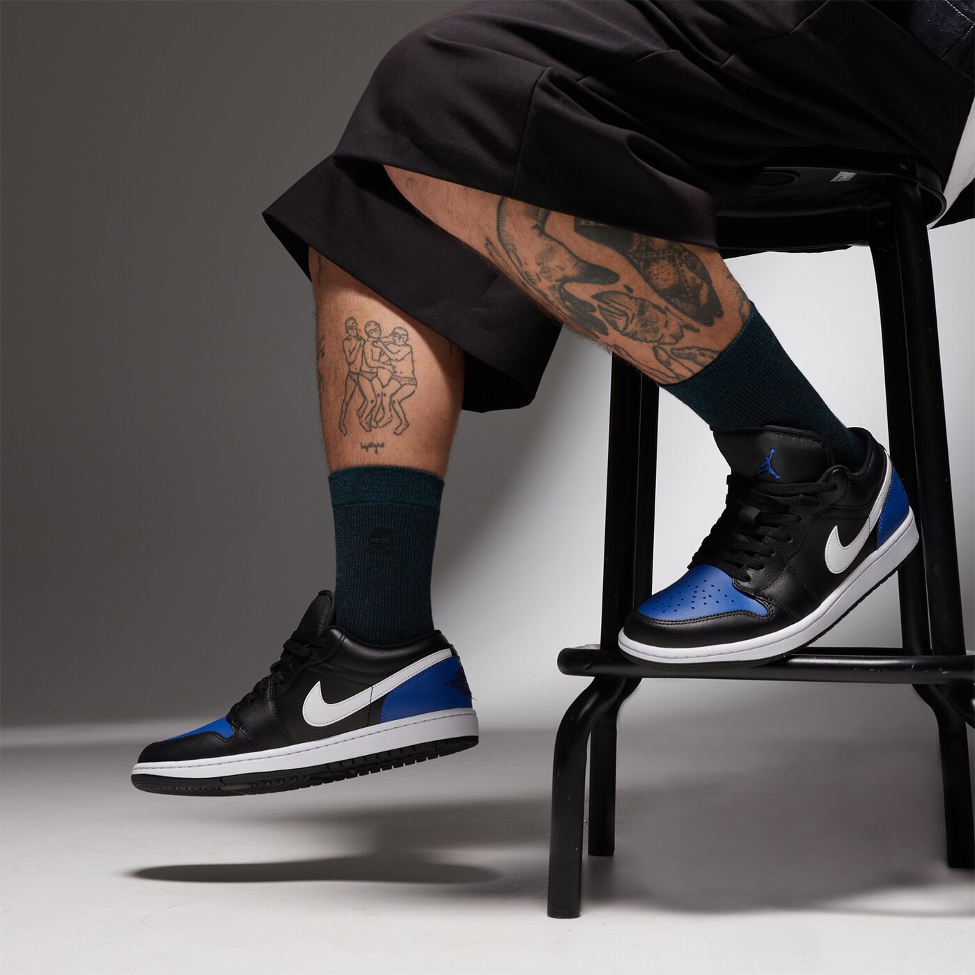 Мъжки маратонки AIR JORDAN 1 LOW  553558-042 цвят черен