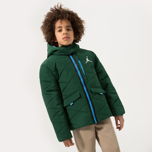 Детска преходно яке JORDAN ЯКЕ ЗИМНО DETACH HOOD PUFFER JACKET BOY 95b649-t17 цвят зелен