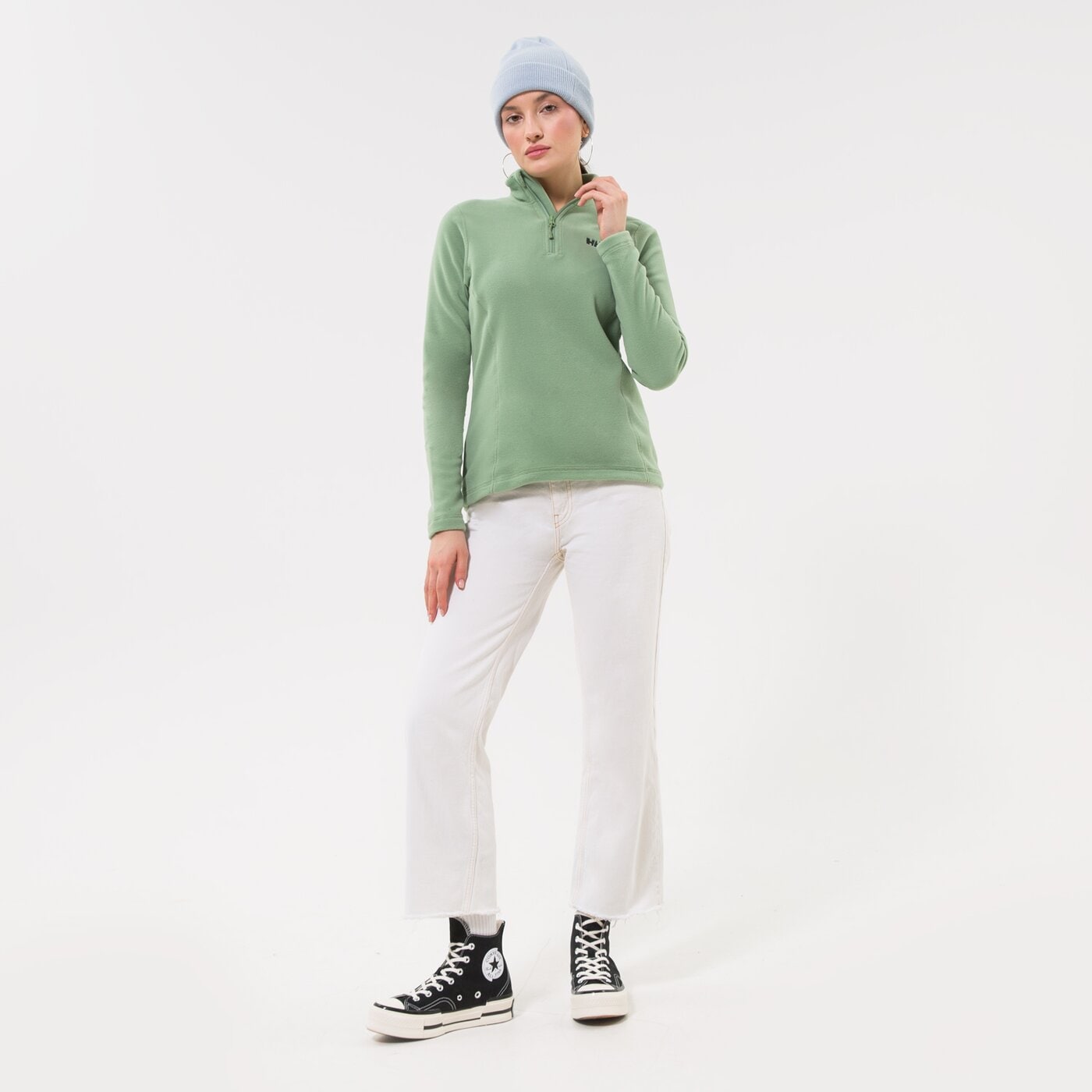 Дамски суичър HELLY HANSEN ПОЛАР W DAYBREAKER 1/2 ZIP FLEECE 50845406 цвят зелен