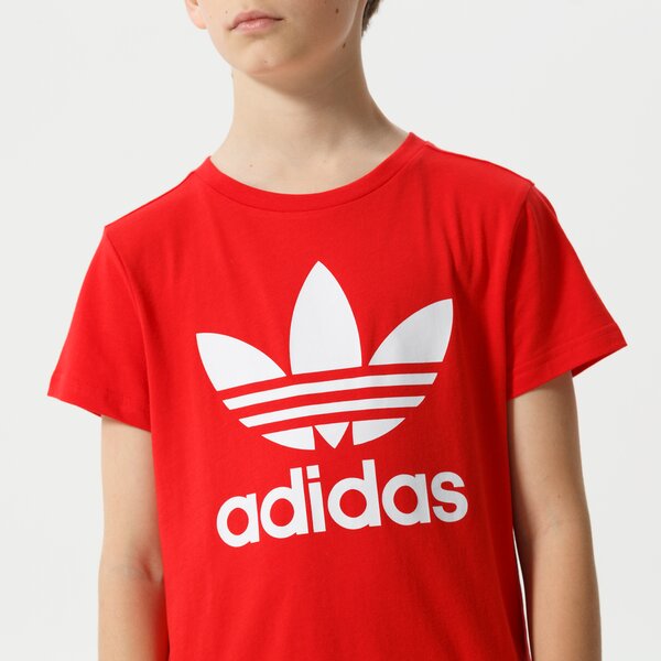 Детска тениска ADIDAS ТЕНИСКА TREFOIL BOY hc9586 цвят червен