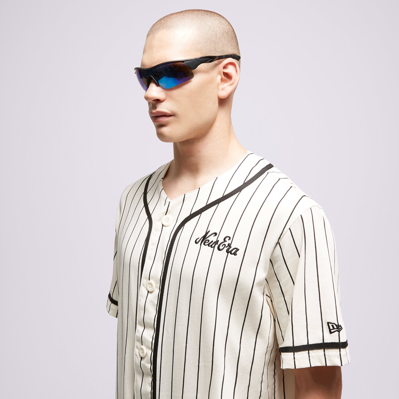 Мъжка тениска NEW ERA ТЕНИСКА NE PINSTRIPE JERSEY NONE 60416415 цвят бял