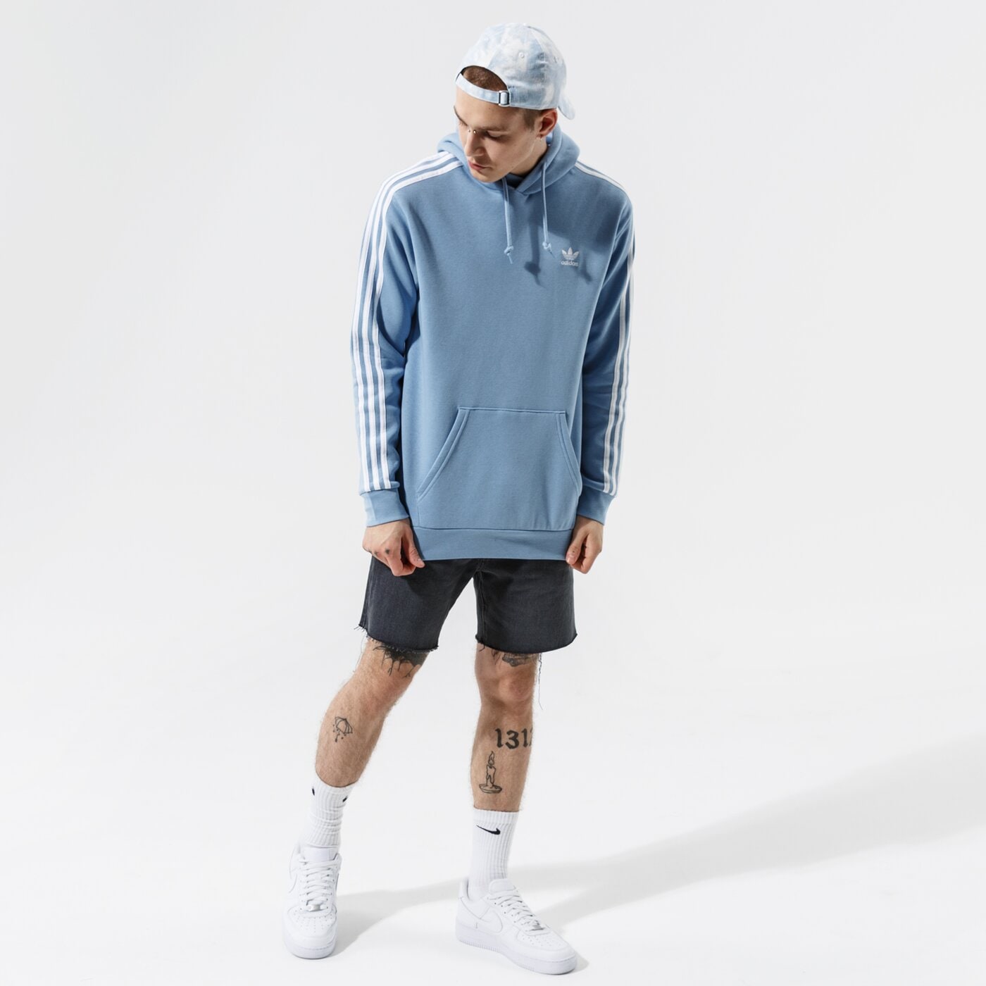 Мъжки суичър ADIDAS СУИТЧЪР С КАЧУЛКА 3-STRIPES HOODY h06678 цвят син