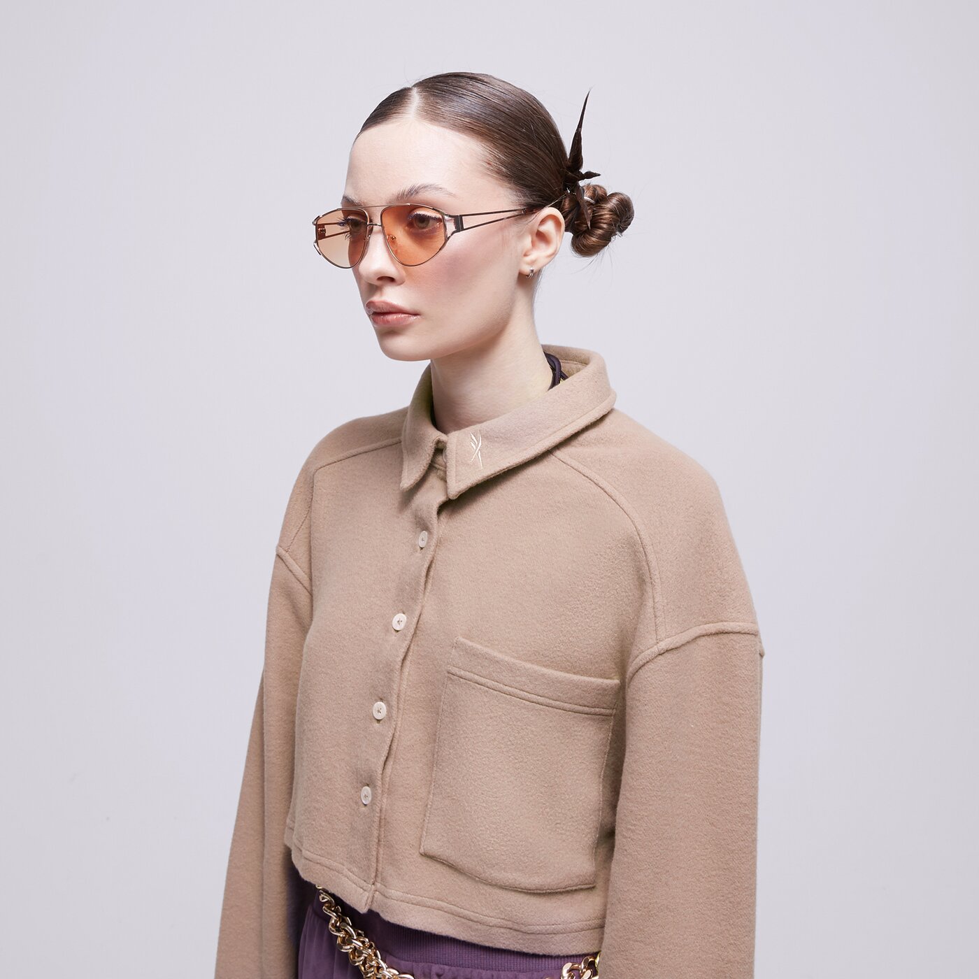 Дамски суичър REEBOK СУИТЧЪР CL WDE FLEECE LAYER hs0388 цвят кафяв