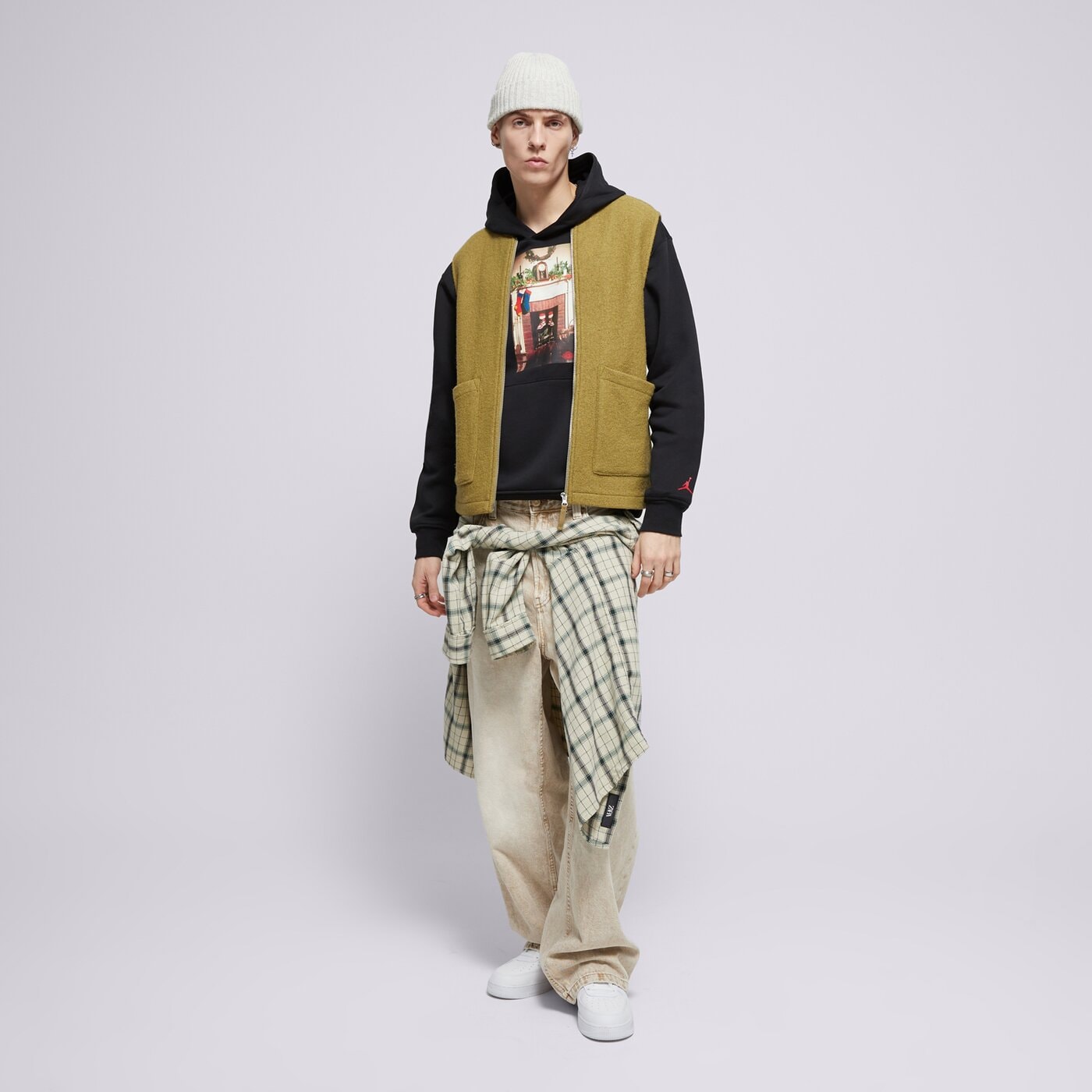 Мъжки суичър JORDAN СУИТЧЪР С КАЧУЛКА M J JM CHIMNEY FLC PO hq5654-010 цвят черен