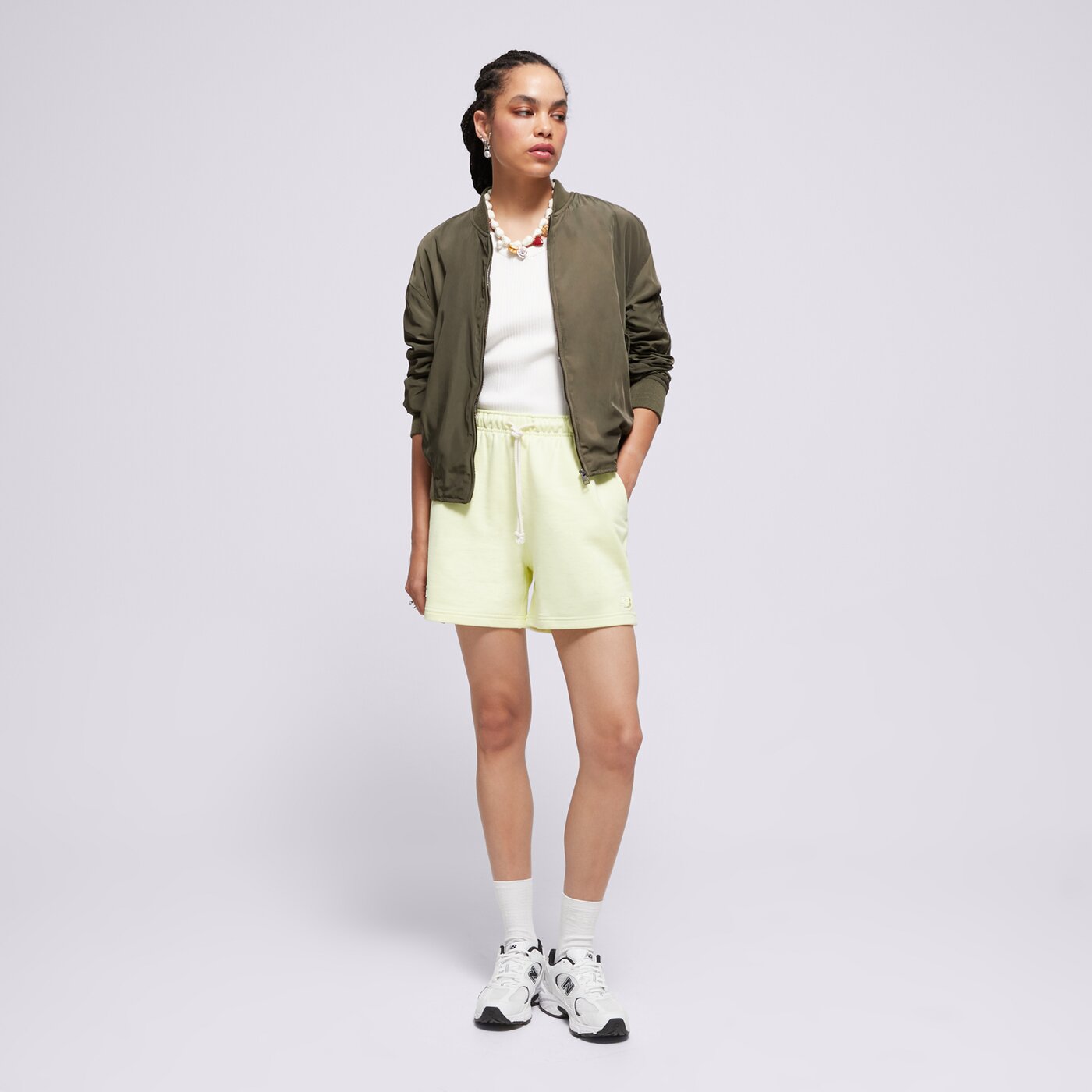 Дамски къси панталони NEW BALANCE ШОРТИ ATHLETICS FRENCH TERRY ws41508llt цвят жълт