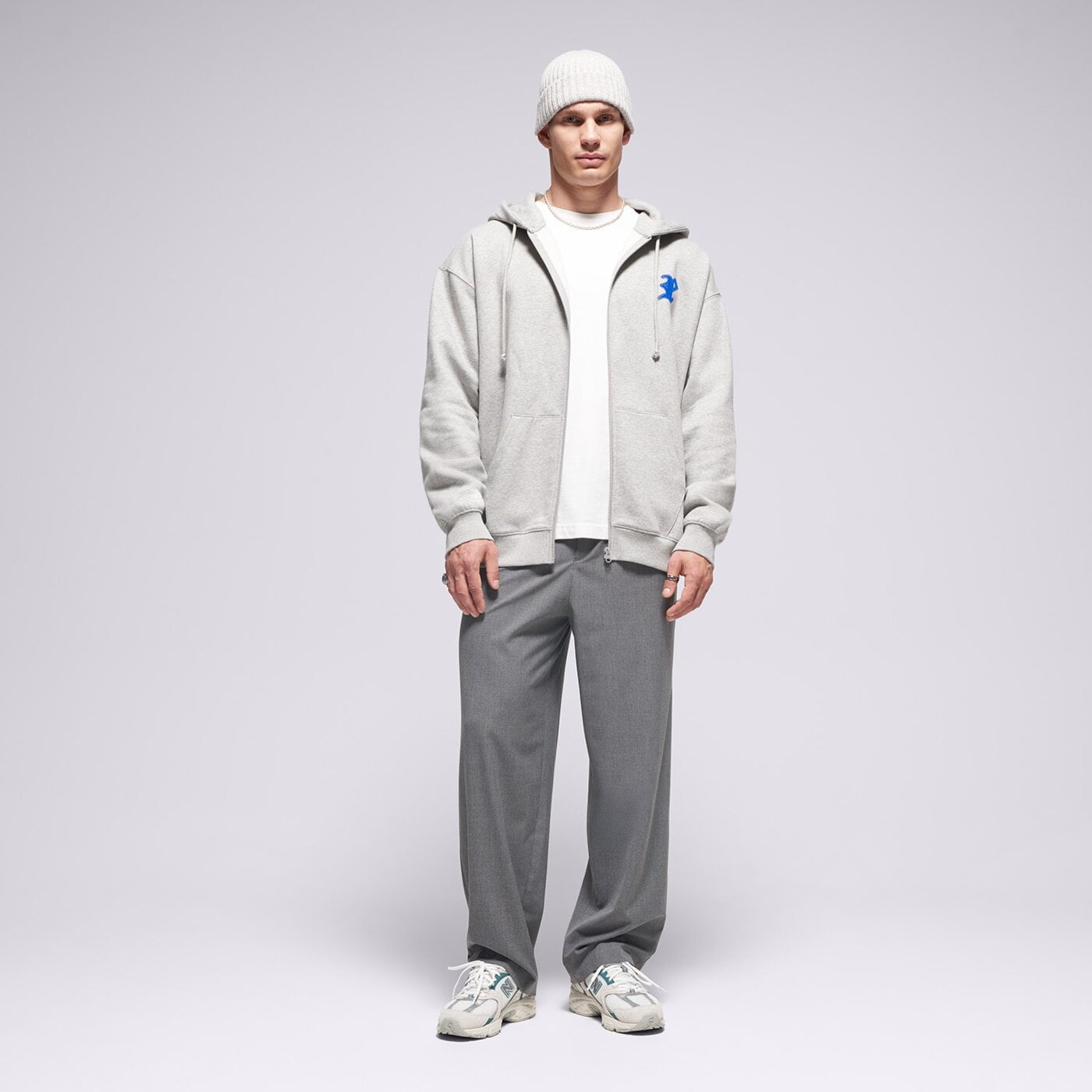 Мъжки суичър PROSTO СУИТЧЪР СЪС ЗАКОПЧАВАНЕ   ZIP HOODIE GHOTIC P GRAY kl252mswe2121 цвят сив