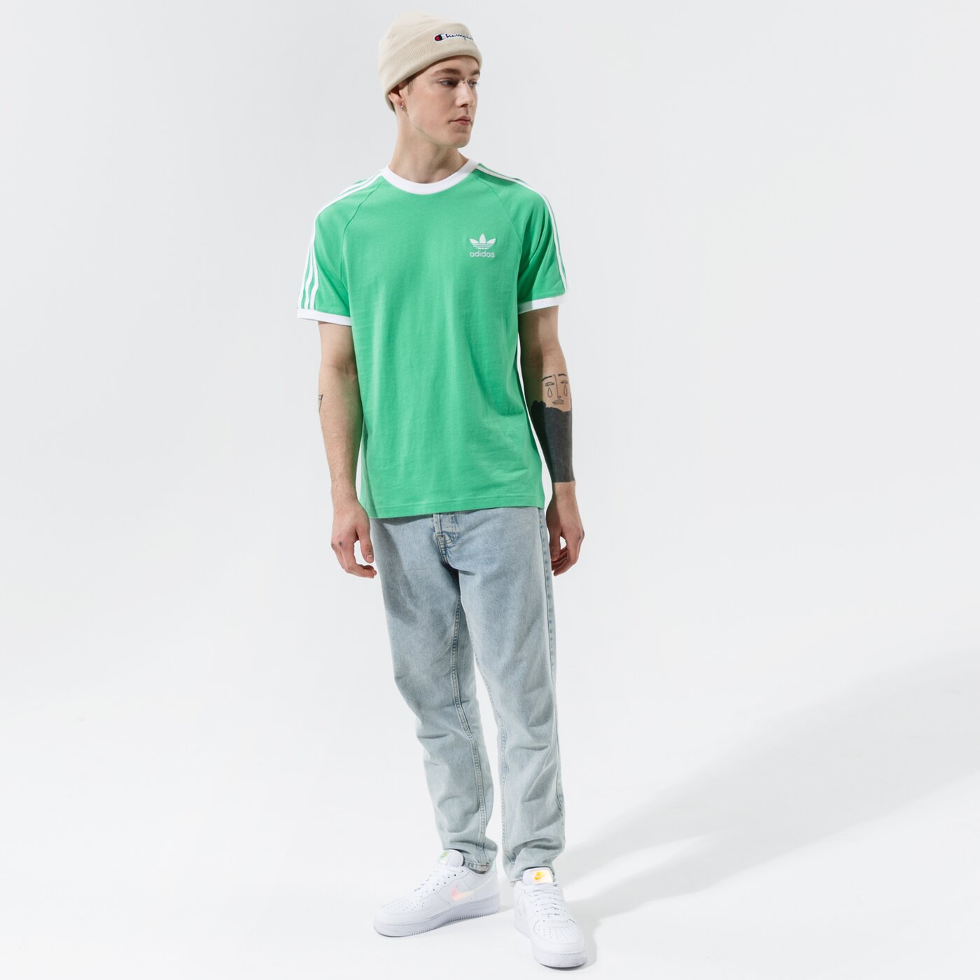Мъжка тениска ADIDAS ТЕНИСКА 3-STRIPES TEE h37758 цвят зелен