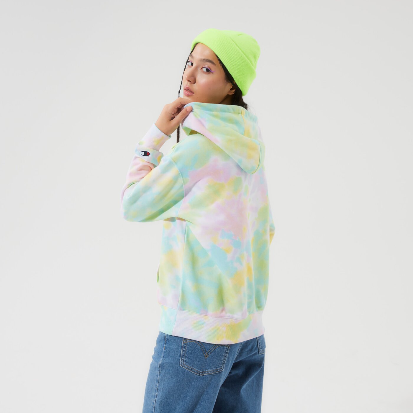 Дамски суичър CHAMPION СУИТЧЪР С КАЧУЛКА HOODED SWEATSHIRT 113934wl002 цвят многоцветен