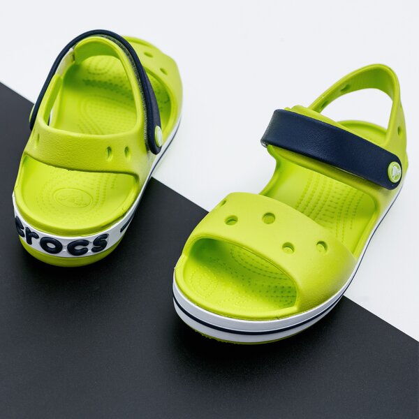Детски чехли и сандали CROCS CROCBAND SANDAL KIDS 128563txk цвят зелен