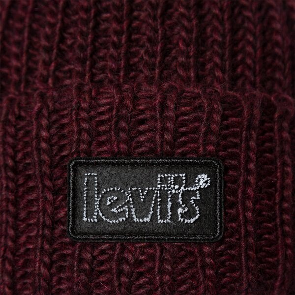 Дамска зимна шапка LEVI'S ШАПКА CHUNKY BEANIE d7257-0003 цвят бордо