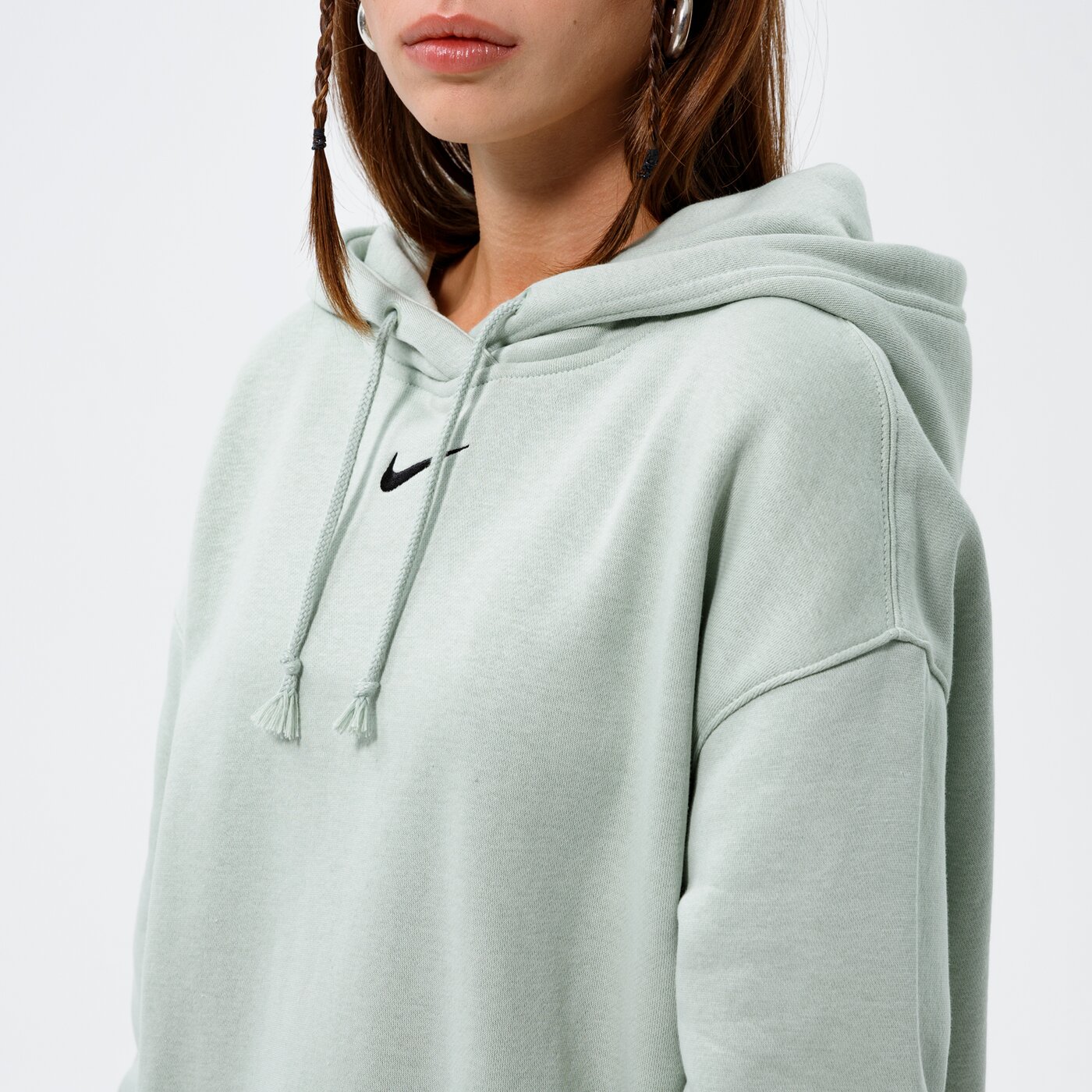 Дамски суичър NIKE СУИТЧЪР С КАЧУЛКА W   NSW ESSNTL CLCTN FLC OS HD dj7668-017 цвят зелен