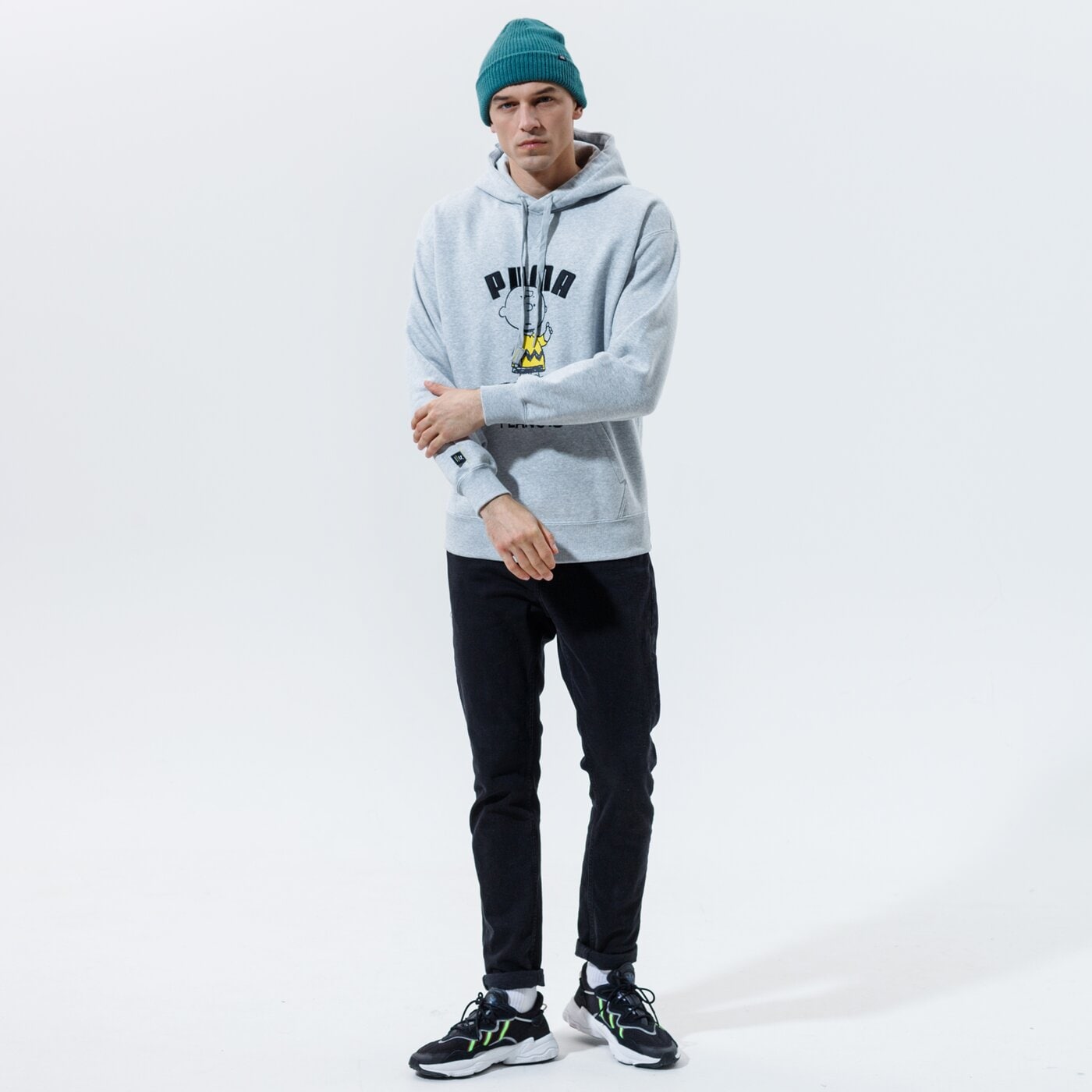 Мъжки суичър PUMA СУИТЧЪР С КАЧУЛКА PUMA X PEANUTS HOODIE 53061404 цвят сив