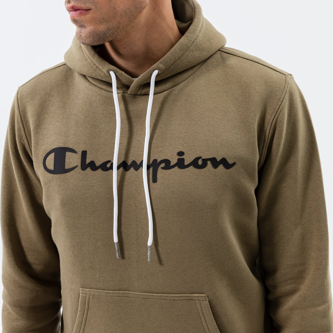 Мъжки суичър CHAMPION СУИТЧЪР С КАЧУЛКА HOODED SWEATSHIRT 214743gs044 цвят каки