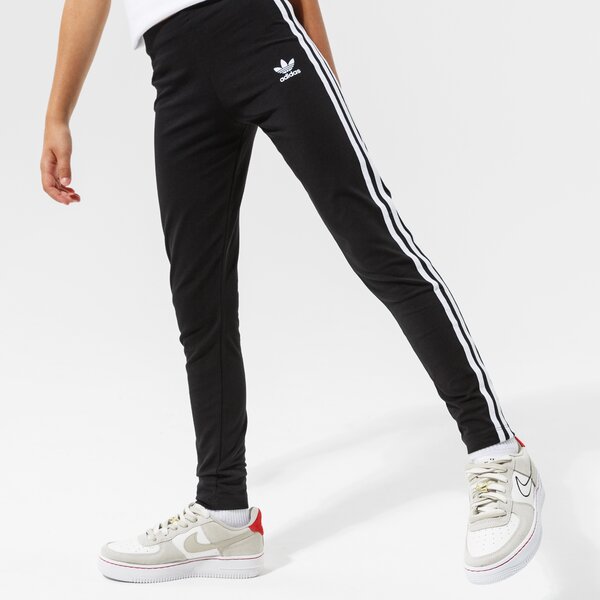 Детски панталони ADIDAS ПАНТАЛОНИ 3STRIPES LEGG GIRL ed7820 цвят черен