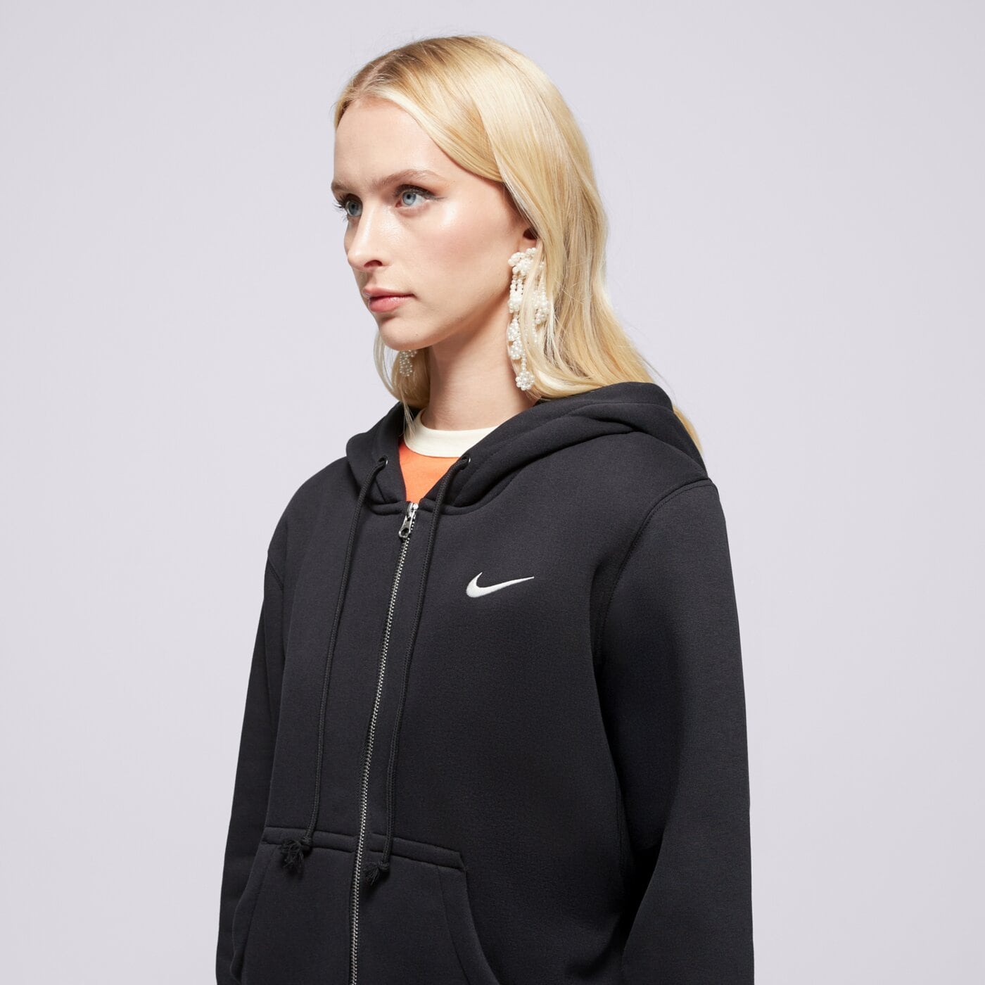 Дамски суичър NIKE СУИТЧЪР СЪС ЗАКОПЧАВАНЕ   С КАЧУЛКА W NSW PHNX FLC hj0995-010 цвят черен
