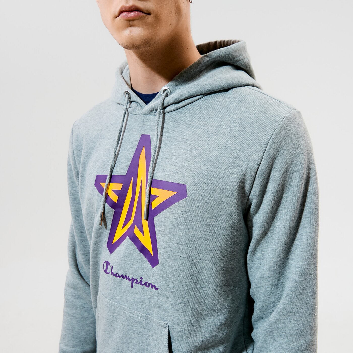 Мъжки суичър CHAMPION СУИТЧЪР С КАЧУЛКА HOODED SWEATSHIRT 214986em006 цвят сив